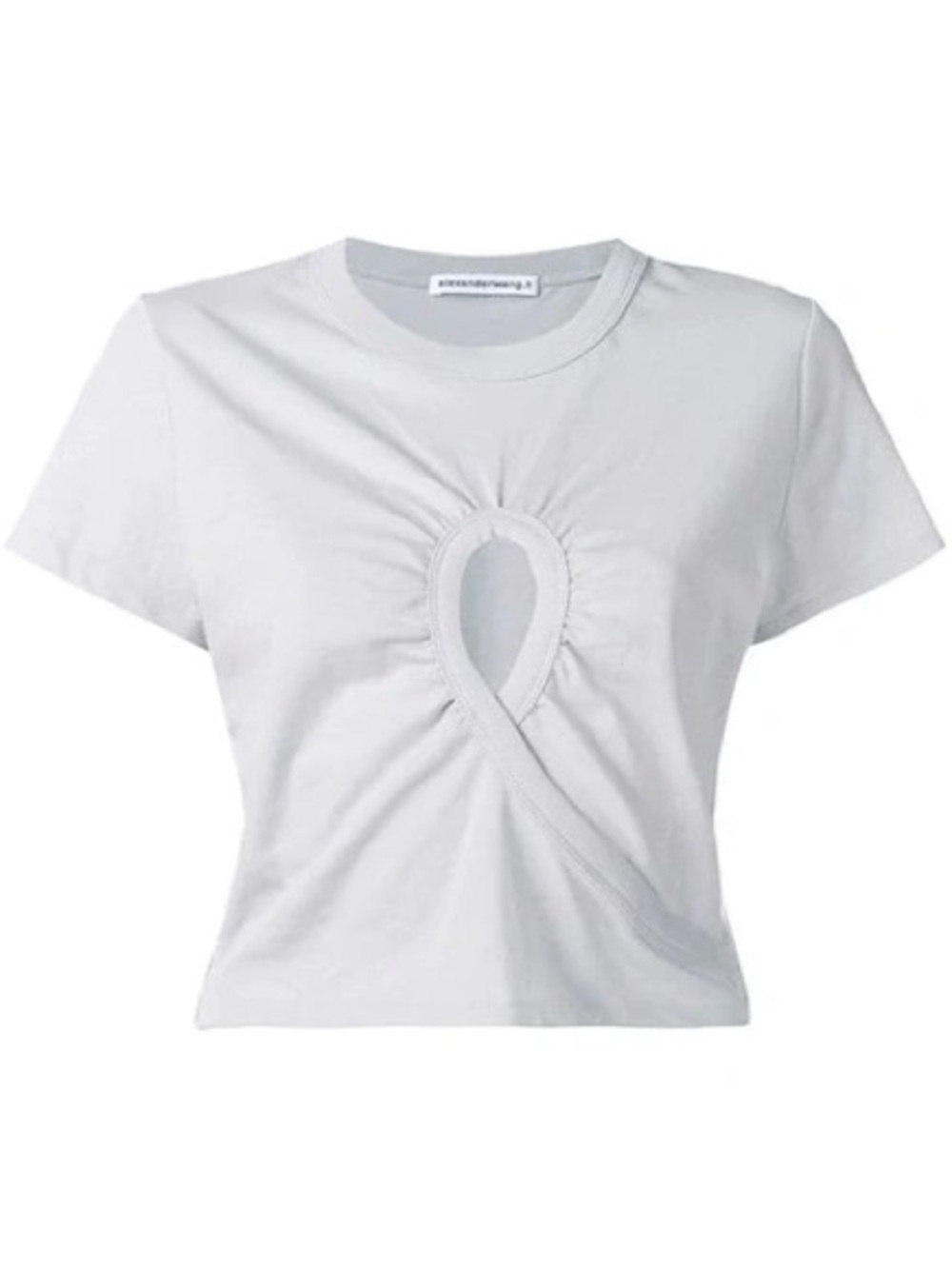 Alexander Wang Key Hole White Basic Cropped T Shirt Small Model Off Duty